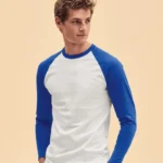 FOTL Mens Valueweight Long Sleeve Baseball T-Shirt