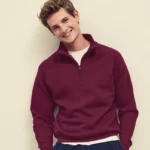 Fruit Of The Loom Mens Classic Zip Neck Sweat