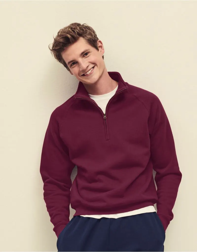 Buy Fruit Of The Loom Mens Classic Zip Neck Sweat Online in UK